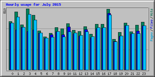 Hourly usage for July 2015